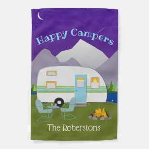 Personalized Happy Camper Garden Flag