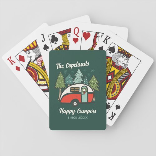 Personalized Happy Camper Playing Cards