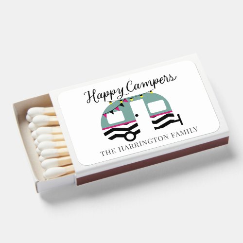 Personalized Happy Campers Camping Matchboxes