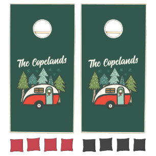 Personalized Happy Campers Christmas Cornhole Set