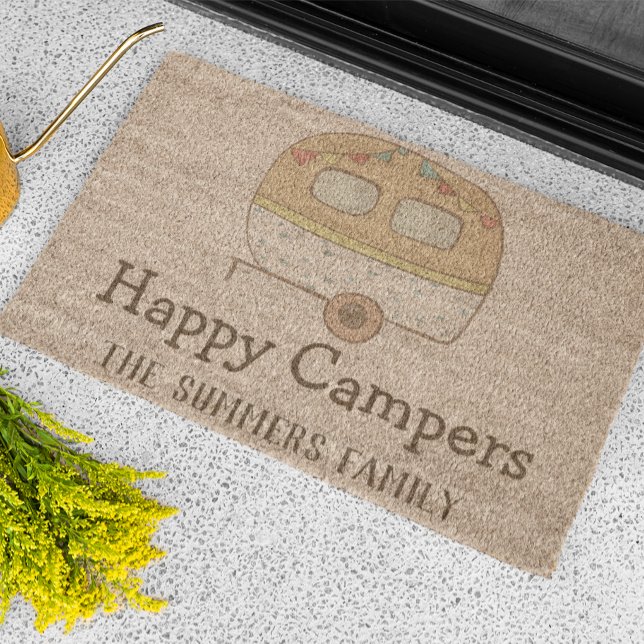 Personalized Happy Campers Fiber Doormat (Creator Uploaded)