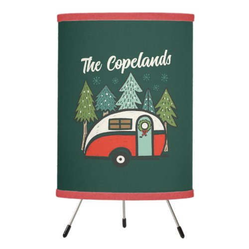 Personalized Happy Campers Tripod Lamp