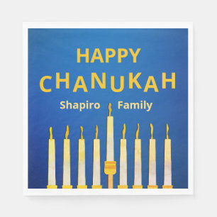 Personalized Happy Chanukah Menorah Napkins