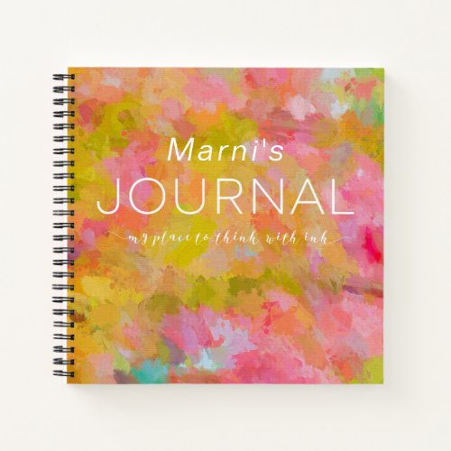 Personalized Happy Colors Abstract Art Design Notebook