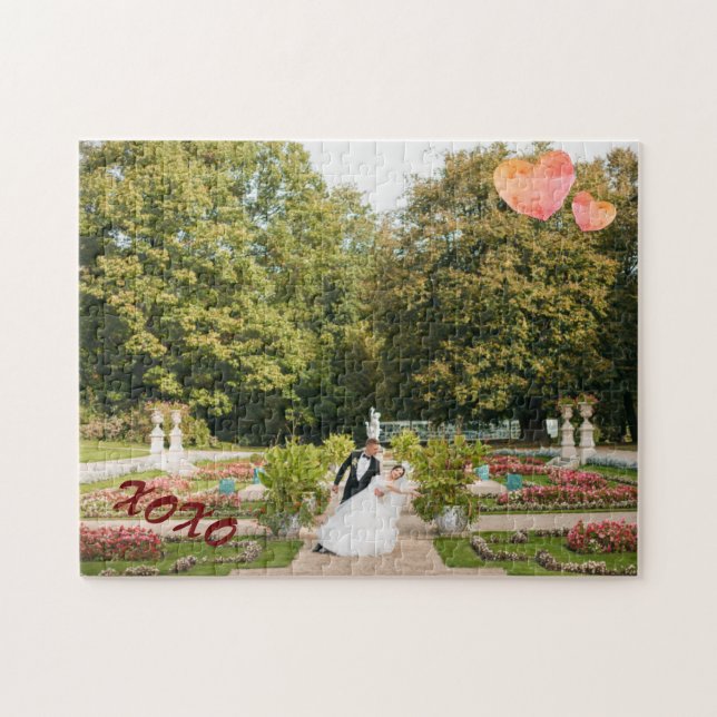 Personalized HAPPY COUPLE Love XOXO Anniversary Jigsaw Puzzle (Horizontal)