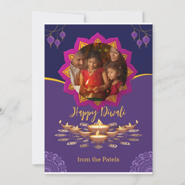 personalized happy Diwali Festival of Lights Holiday Card (Front)