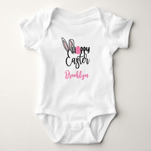Personalized Happy Easter Baby One Piece Bodysuit