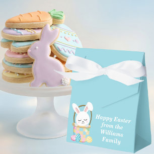 Personalized Happy Easter Bunny Baby Blue Party Favor Boxes