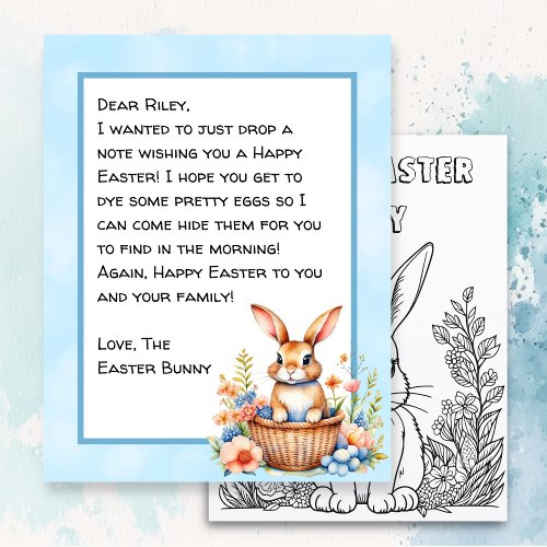 Personalized Happy Easter Bunny Letter  