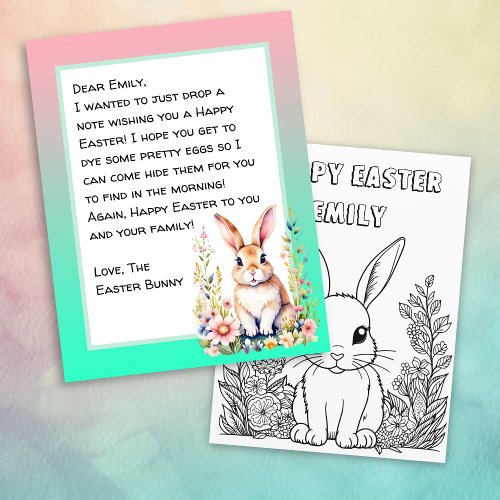 Personalized Happy Easter Bunny Letter  