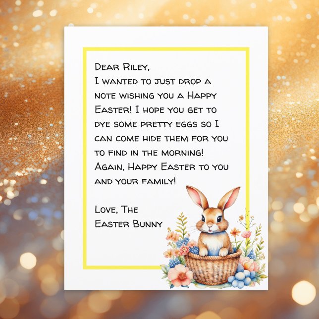 Personalized Happy Easter Bunny Letter   (Creator Uploaded)
