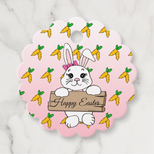 Personalized Happy Easter Bunny Rabbit Favor Tags