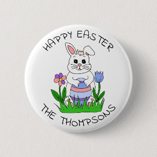 Personalized Happy Easter Button