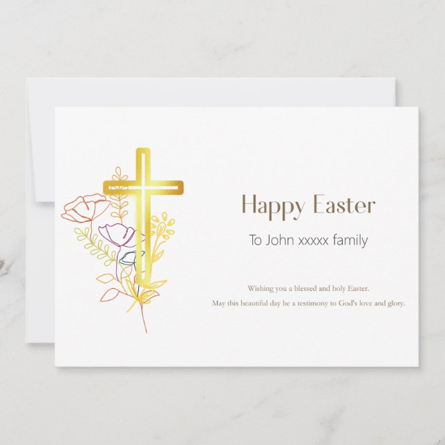Personalized Happy Easter Christian Card  (Front)