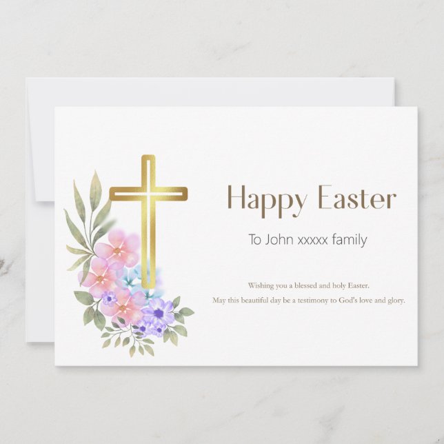 Personalized Happy Easter Christian Card  (Front)
