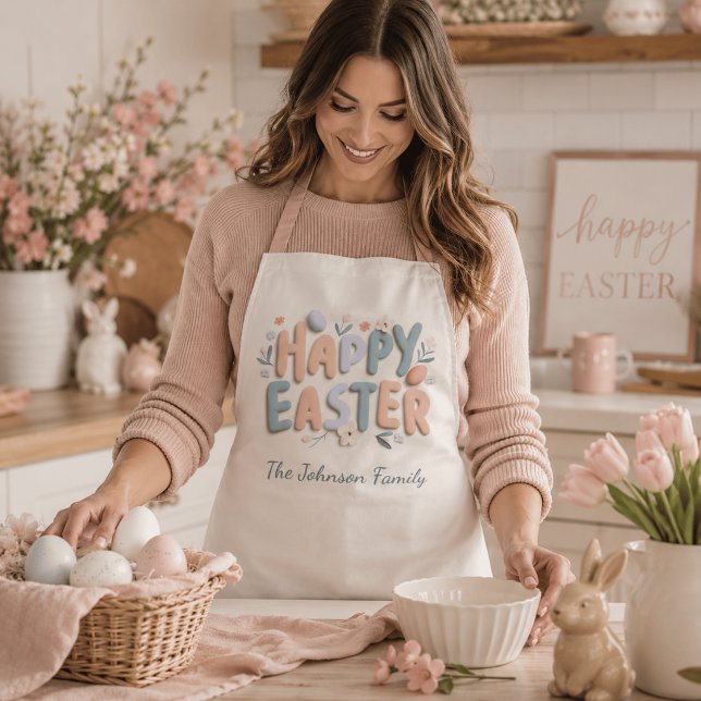 Personalized Happy Easter Family Apron (Creator Uploaded)