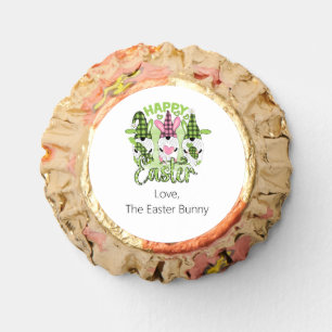 Personalized Happy Easter Gnomes Pink Green Reese's Peanut Butter Cups