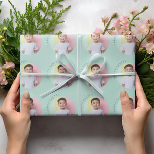 Personalized Happy Easter Green Wrapping Paper
