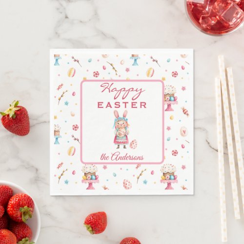 Personalized Happy Easter Luncheon Paper Napkins