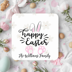Personalized Happy Easter Paper Coaster