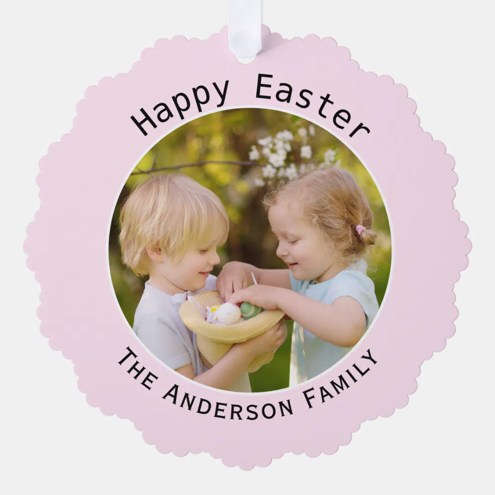 Happy Easter Photo Greeting Decor Ornament Card