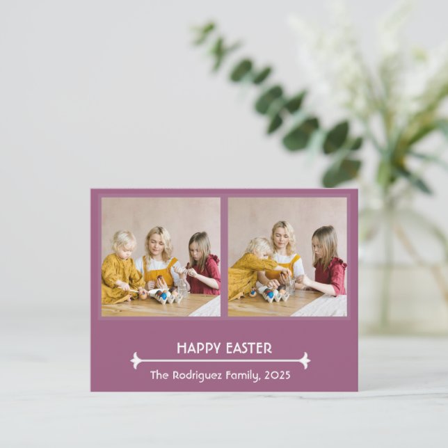 Personalized Happy Easter Photo Postcard (Standing Front)