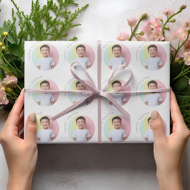 Personalized Happy Easter Photo  Wrapping Paper (Creator Uploaded)