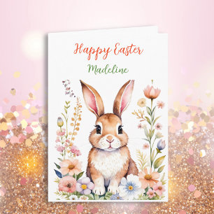 Personalized Happy Easter Plus Coloring Page Card