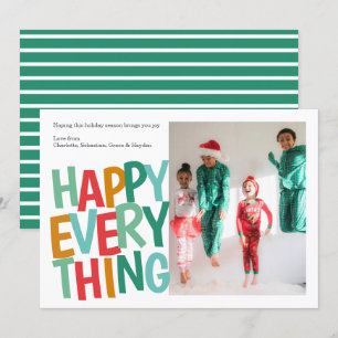 Personalized Happy Everything Colorful Christmas Holiday Card