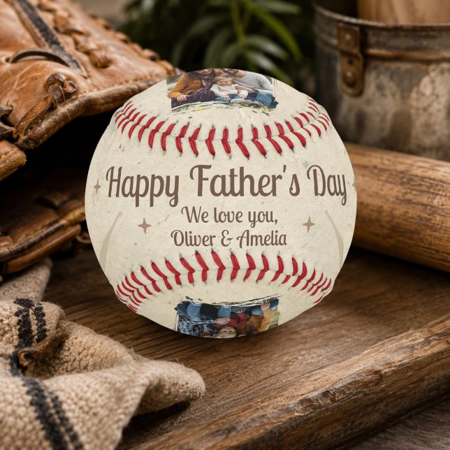 Personalized Happy Father’s Day Photo Gift Baseball (Creator Uploaded)