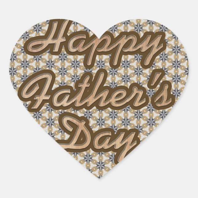 Personalized Happy Fathers Day Heart Heart Sticker (Front)