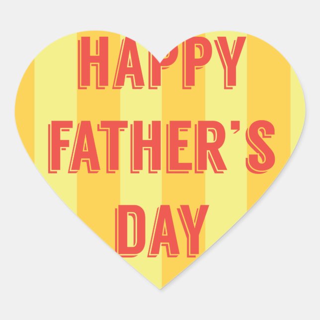 Personalized Happy Fathers Day Heart Heart Sticker (Front)