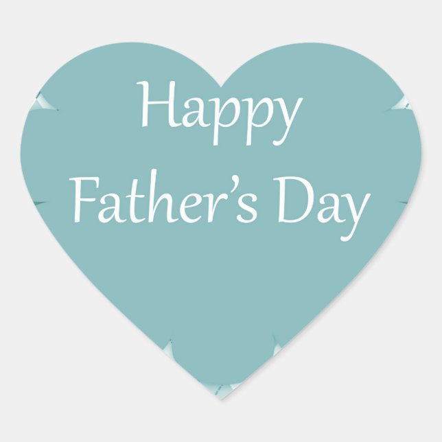 Personalized Happy Fathers Day Heart Heart Sticker (Front)
