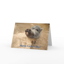 Personalized Happy Father's Day, Mini Pig Card