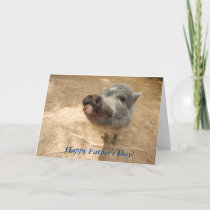 Personalized Happy Father's Day, Mini Pig Card