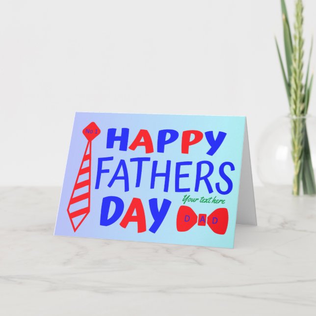 Personalized Happy Father's Day Tie Card (Front)
