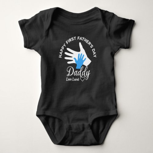 Personalized Happy First Fathers Day 2023 From Son Baby Bodysuit