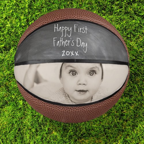 Personalized Happy First Fathers Day Mini Basketball