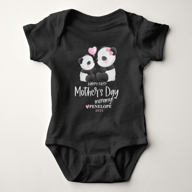 Personalized Happy First Mothers Day Baby Bodysuit (Front)