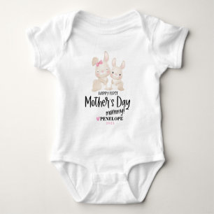 Personalized Happy First Mother's Day Baby Bodysuit