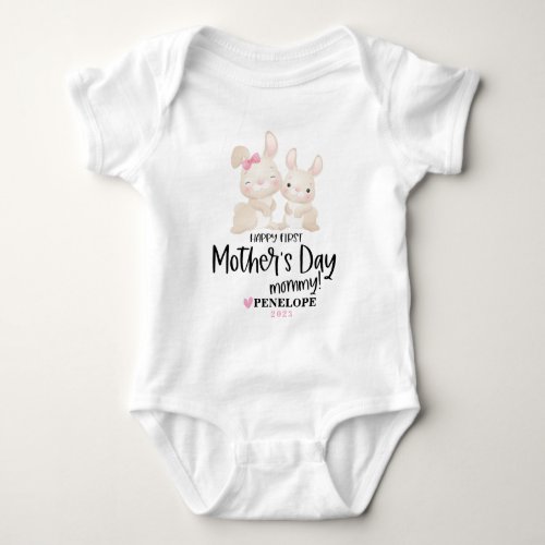 Personalized Happy First Mothers Day Baby Bodysuit