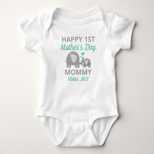 Personalized Happy First Mothers Day Baby Bodysuit