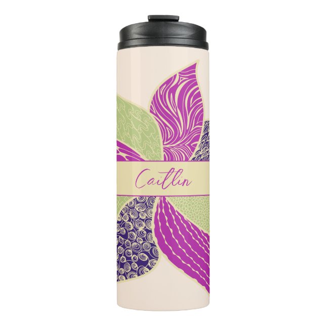 Personalized Happy Flower Thermal Tumbler (Front)