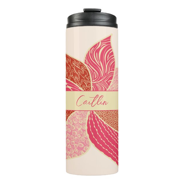 Personalized Happy Flower Thermal Tumbler (Front)