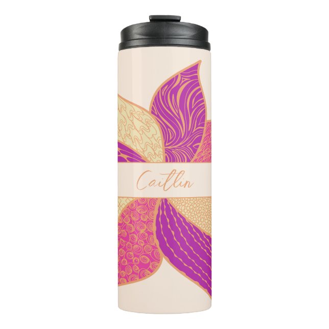Personalized Happy Flower Thermal Tumbler (Front)