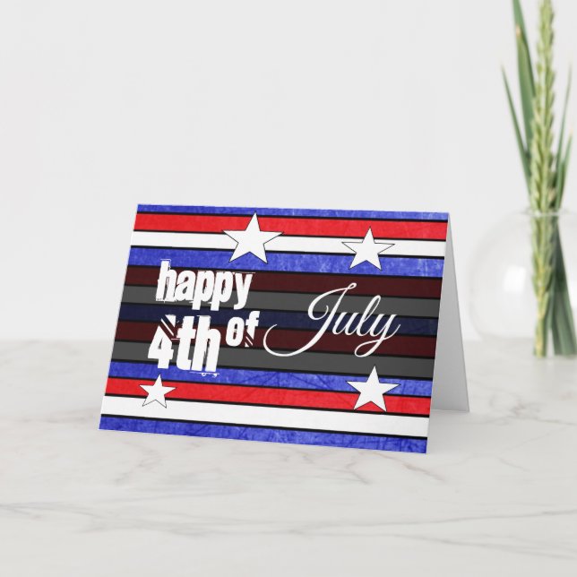 Personalized Happy Fourth of July Patriotic Card (Front)