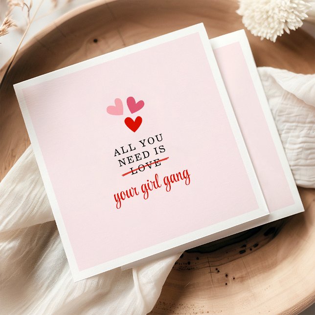 Personalized Happy Galentine's Day Party Napkins (Creator Uploaded)