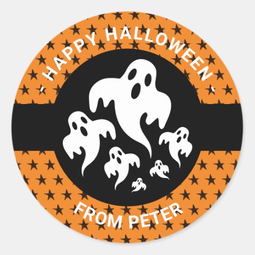 Personalized Happy Halloween Boo Kids Sticker