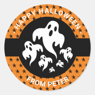 Personalized Happy Halloween Boo Kids Sticker