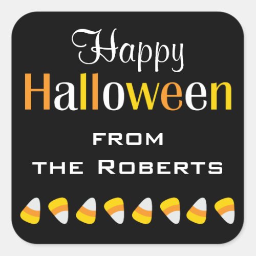 Personalized Happy Halloween Candy Favor Stickers